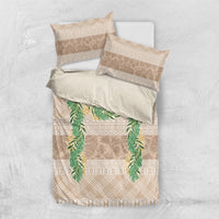 Hawai'i Paniolo Maile Twisted Lei Bedding Set Almond Brown