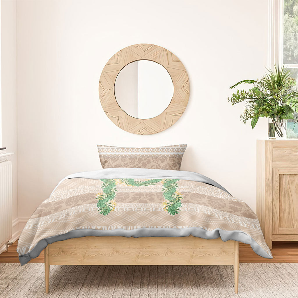 Hawai'i Paniolo Maile Twisted Lei Bedding Set Almond Brown