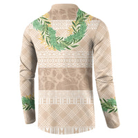 Hawai'i Paniolo Maile Twisted Lei Button Sweatshirt Almond Brown