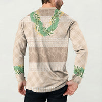 Hawai'i Paniolo Maile Twisted Lei Button Sweatshirt Almond Brown