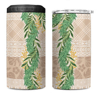 Hawai'i Paniolo Maile Twisted Lei 4 in 1 Can Cooler Tumbler Almond Brown