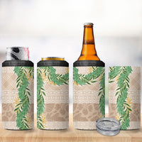 Hawai'i Paniolo Maile Twisted Lei 4 in 1 Can Cooler Tumbler Almond Brown