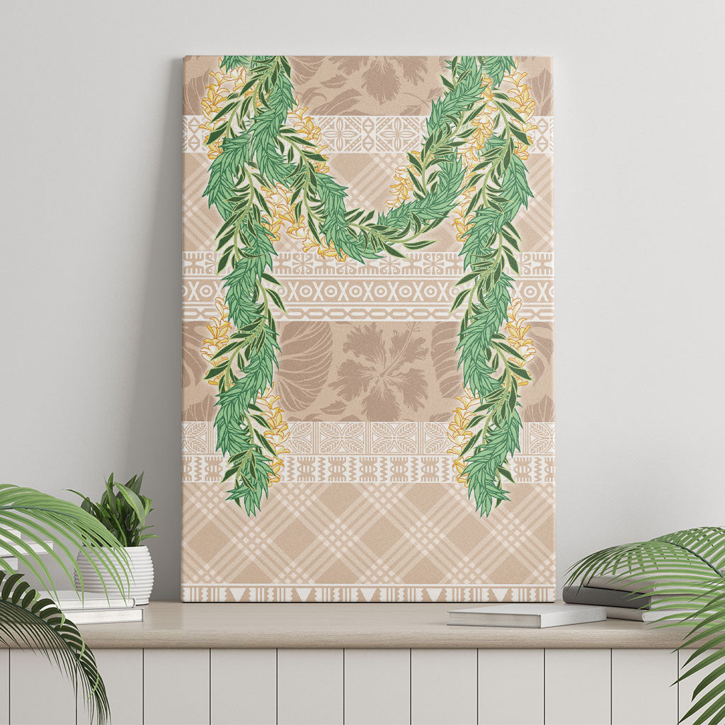 Hawai'i Paniolo Maile Twisted Lei Canvas Wall Art Almond Brown LT7 - Polynesian Pride