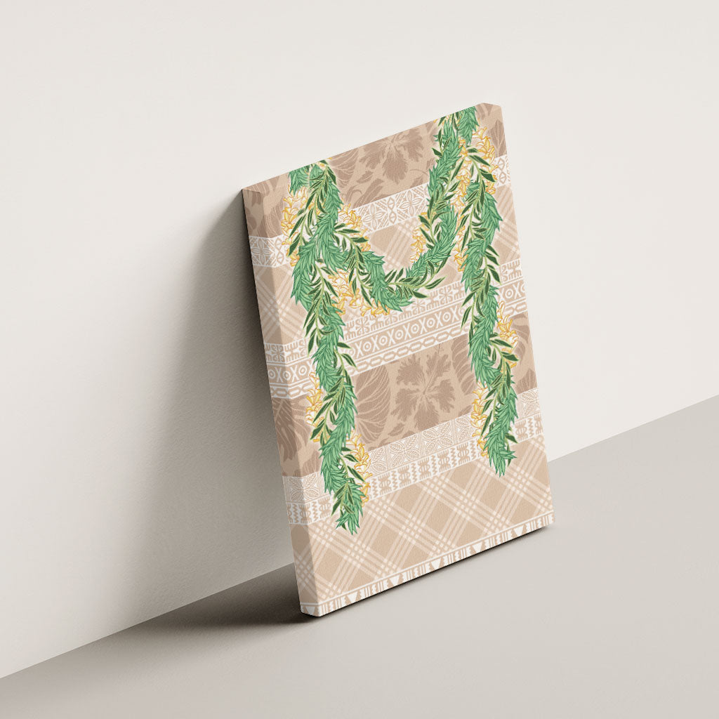 Hawai'i Paniolo Maile Twisted Lei Canvas Wall Art Almond Brown LT7 - Polynesian Pride