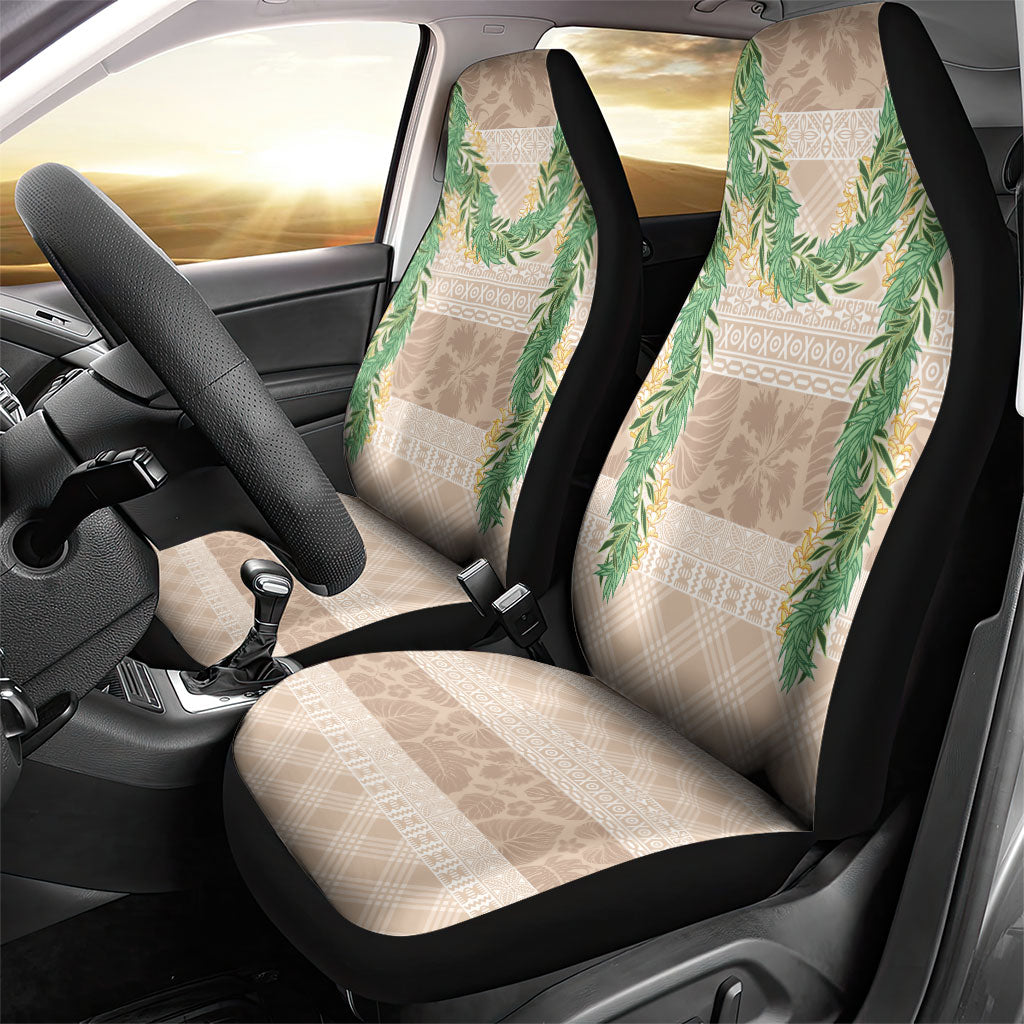 Hawai'i Paniolo Maile Twisted Lei Car Seat Cover Almond Brown