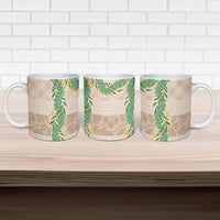 Hawai'i Paniolo Maile Twisted Lei Ceramic Mug Almond Brown