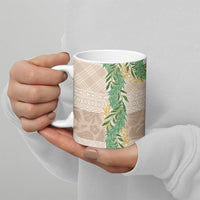 Hawai'i Paniolo Maile Twisted Lei Ceramic Mug Almond Brown
