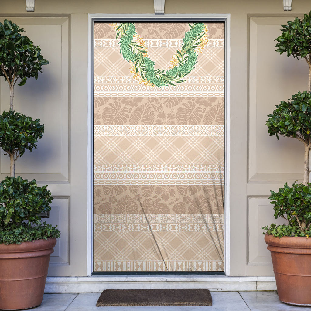 Hawai'i Paniolo Maile Twisted Lei Door Cover Almond Brown