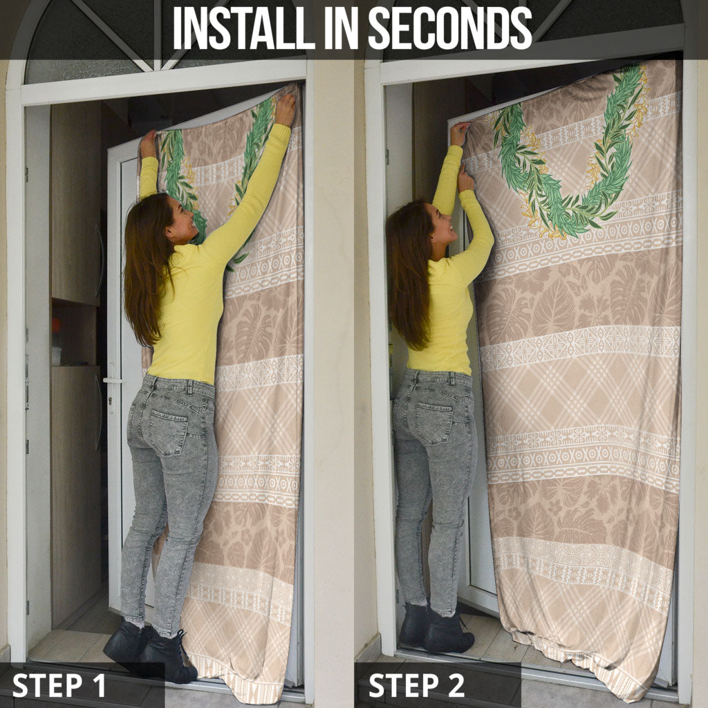 Hawai'i Paniolo Maile Twisted Lei Door Cover Almond Brown