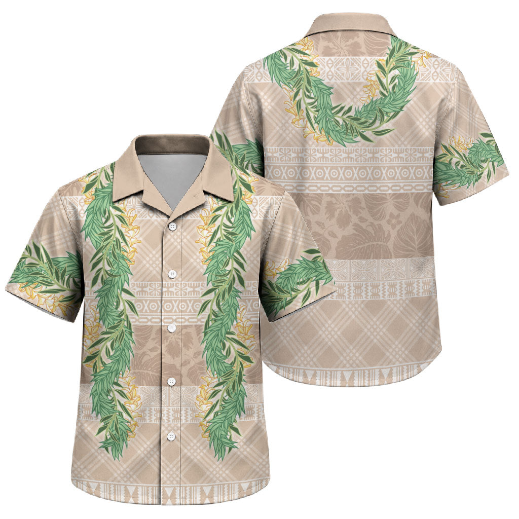 Hawai'i Paniolo Maile Twisted Lei Family Matching Tank Maxi Dress and Hawaiian Shirt Almond Brown