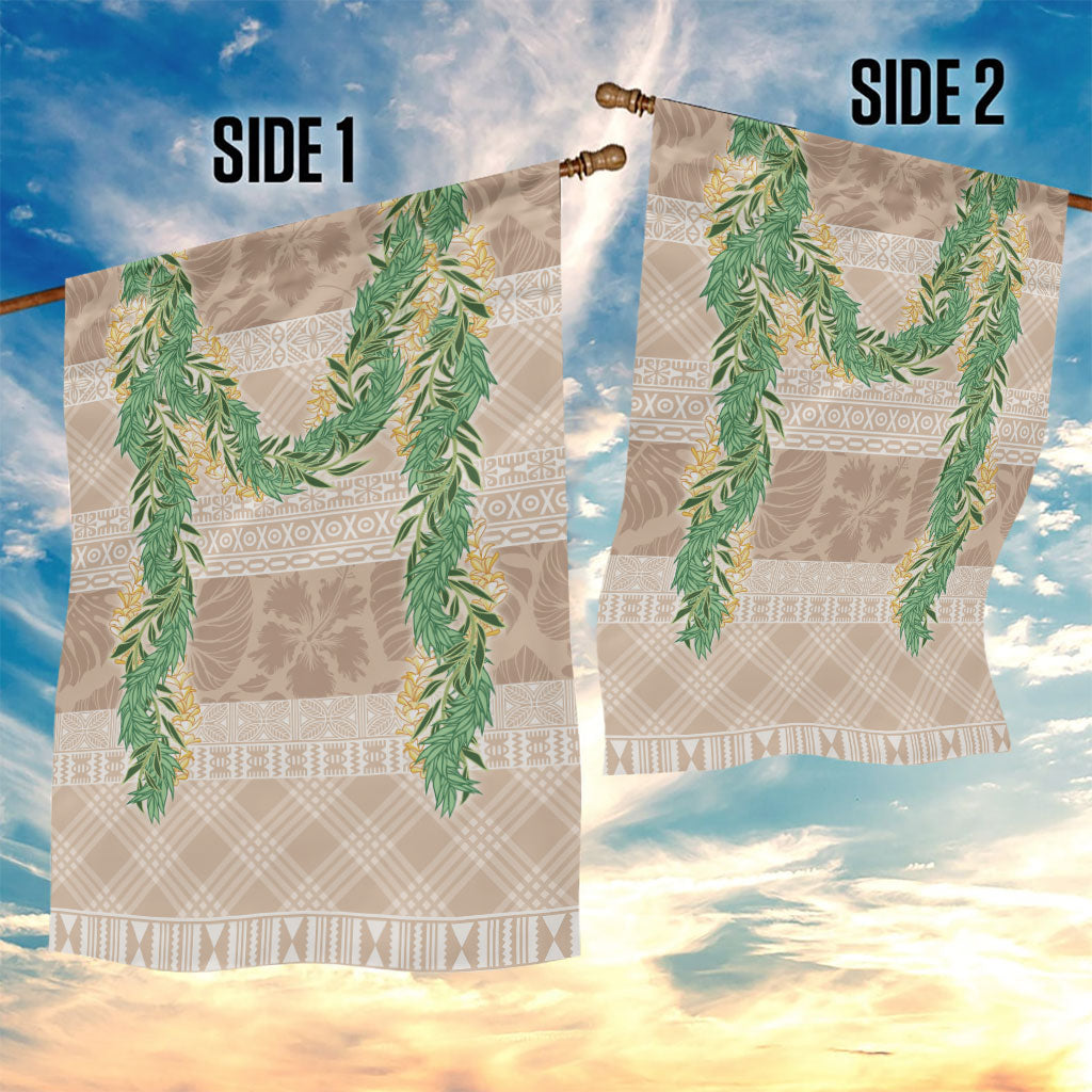 Hawai'i Paniolo Maile Twisted Lei Garden Flag Almond Brown LT7 - Polynesian Pride