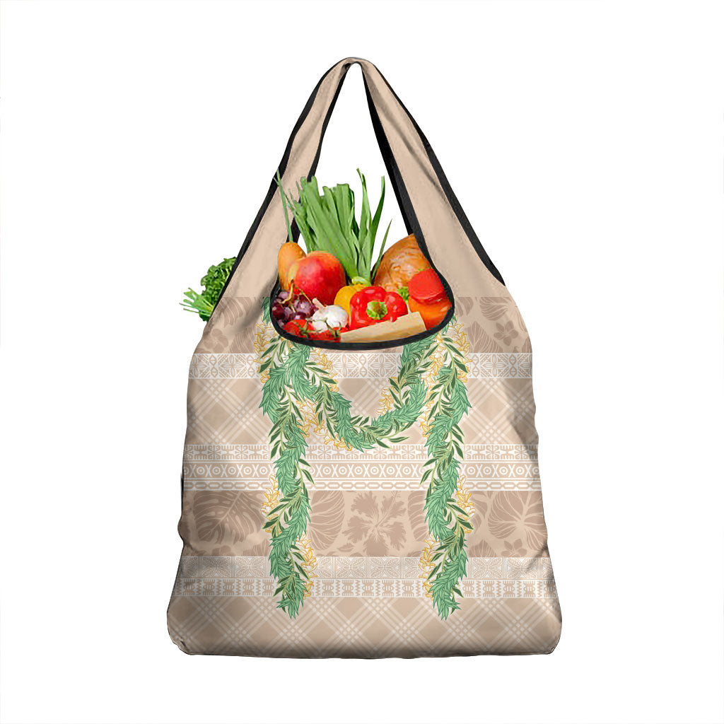 Hawai'i Paniolo Maile Twisted Lei Grocery Bag Almond Brown LT7 1-pack One Size Brown - Polynesian Pride