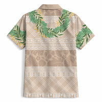 Hawai'i Paniolo Maile Twisted Lei Hawaiian Shirt Almond Brown