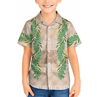 Hawai'i Paniolo Maile Twisted Lei Hawaiian Shirt Almond Brown