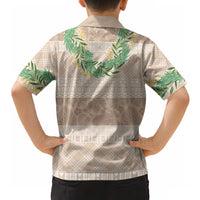 Hawai'i Paniolo Maile Twisted Lei Hawaiian Shirt Almond Brown