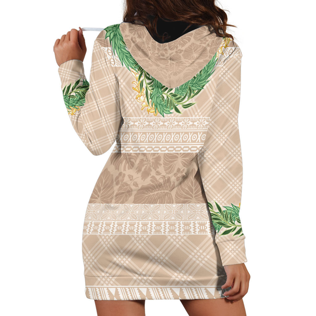 Hawai'i Paniolo Maile Twisted Lei Hoodie Dress Almond Brown