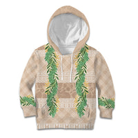 Hawai'i Paniolo Maile Twisted Lei Kid Hoodie Almond Brown