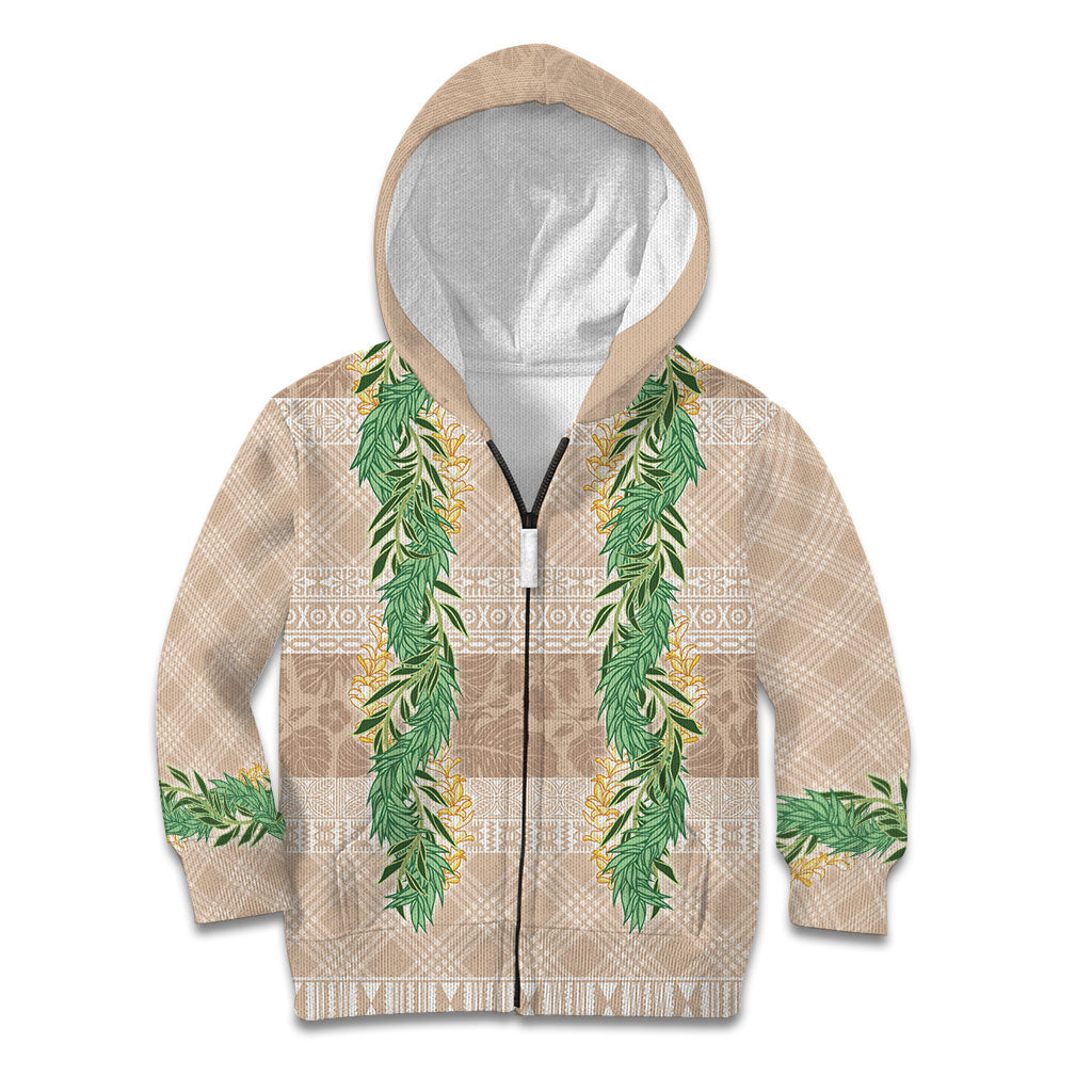 Hawai'i Paniolo Maile Twisted Lei Kid Hoodie Almond Brown