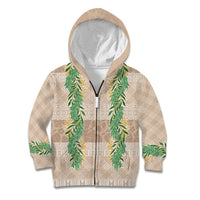 Hawai'i Paniolo Maile Twisted Lei Kid Hoodie Almond Brown