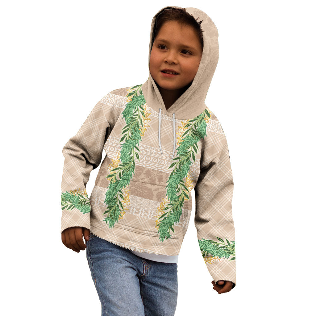 Hawai'i Paniolo Maile Twisted Lei Kid Hoodie Almond Brown