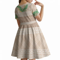 Hawai'i Paniolo Maile Twisted Lei Kid Short Sleeve Dress Almond Brown