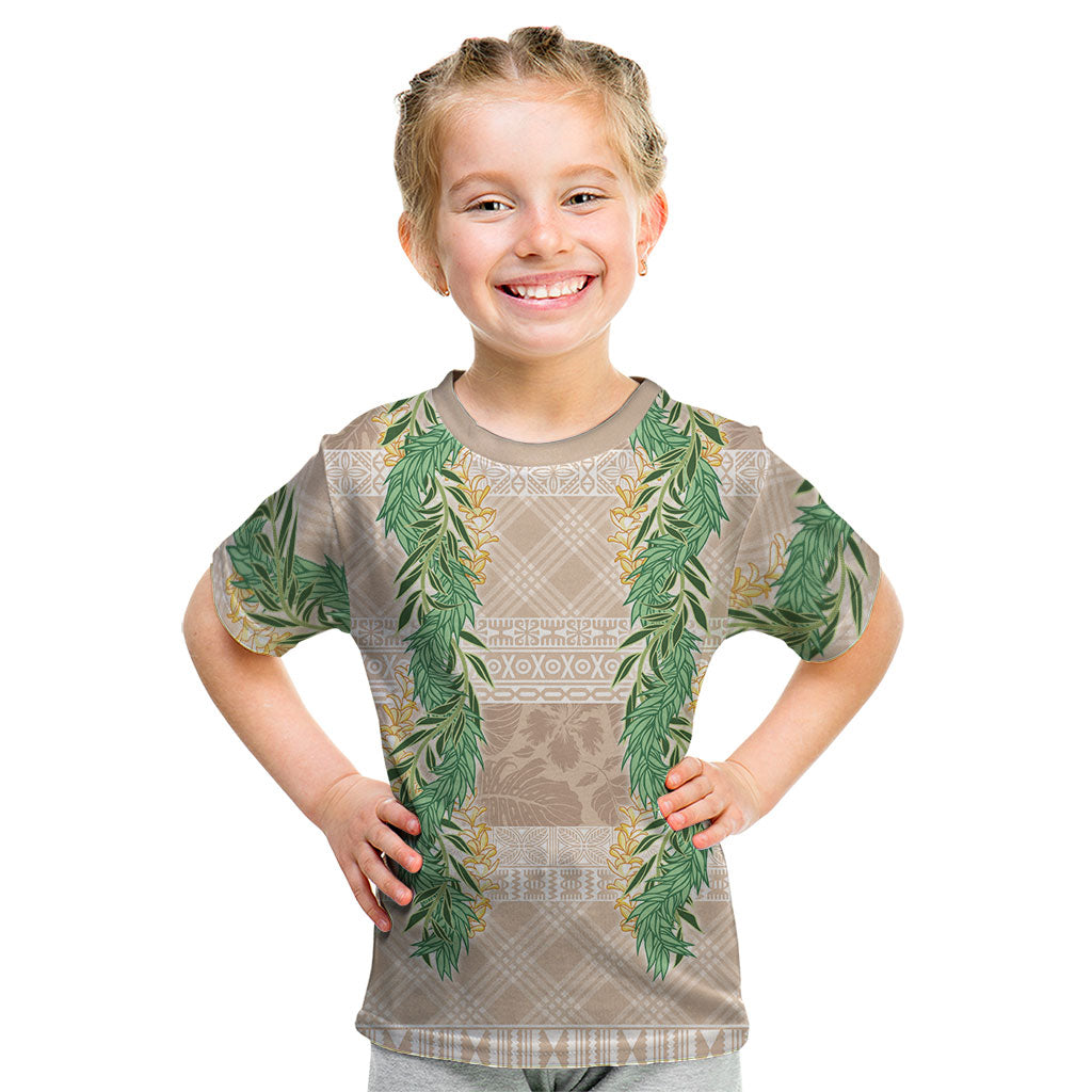 Hawai'i Paniolo Maile Twisted Lei Kid T Shirt Almond Brown