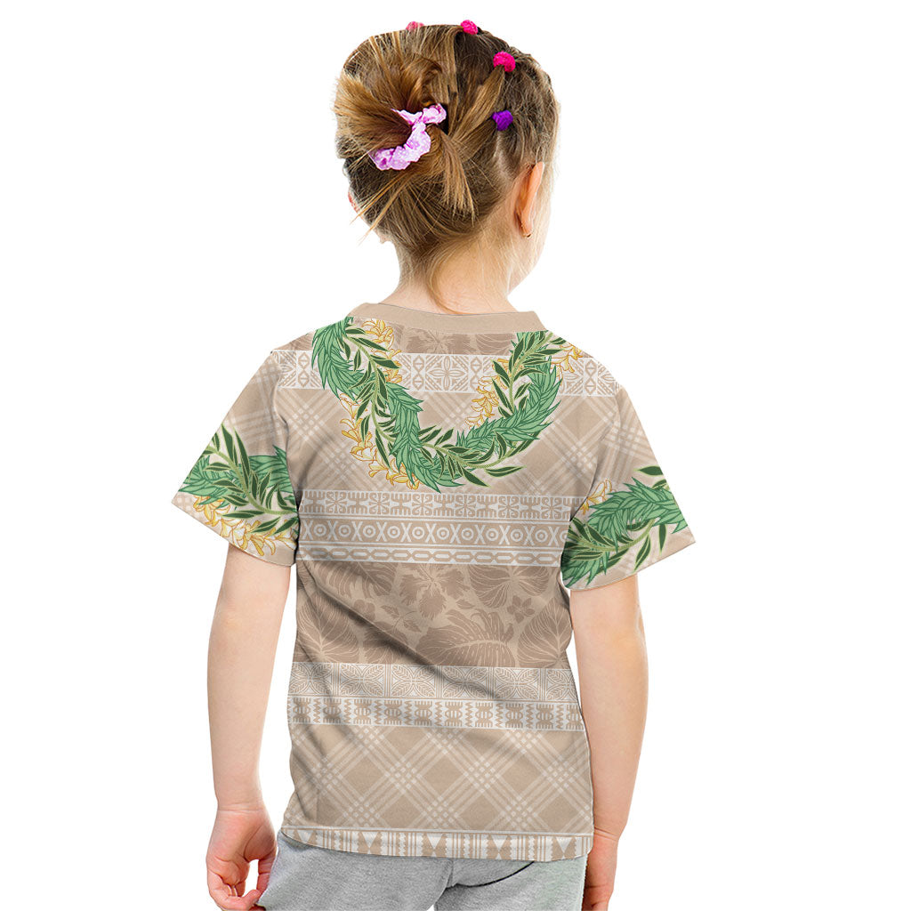 Hawai'i Paniolo Maile Twisted Lei Kid T Shirt Almond Brown