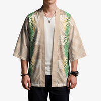Hawai'i Paniolo Maile Twisted Lei Kimono Almond Brown