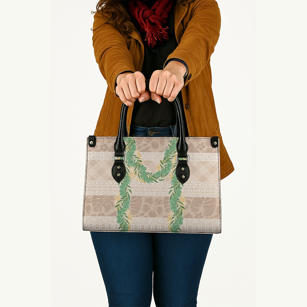 Hawai'i Paniolo Maile Twisted Lei Leather Bag Almond Brown