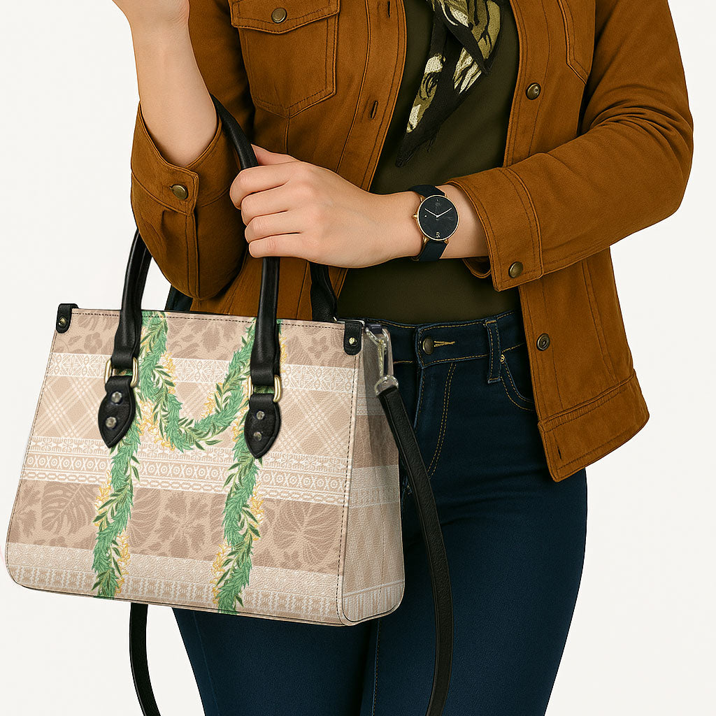 Hawai'i Paniolo Maile Twisted Lei Leather Bag Almond Brown