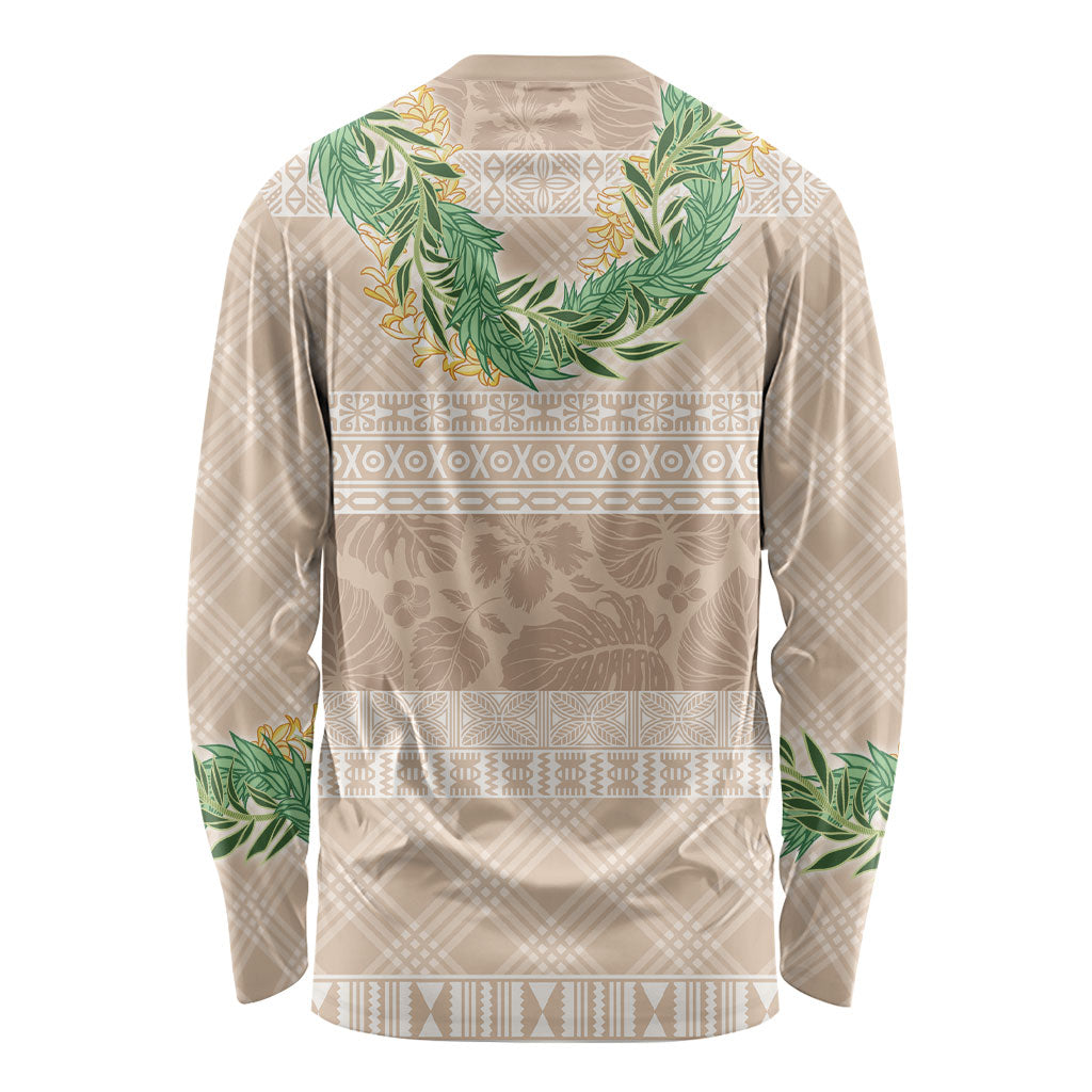 Hawai'i Paniolo Maile Twisted Lei Long Sleeve Shirt Almond Brown