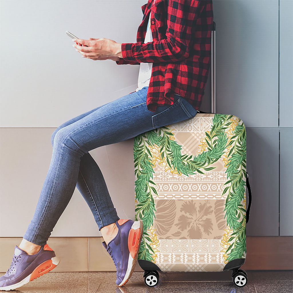 Hawai'i Paniolo Maile Twisted Lei Luggage Cover Almond Brown