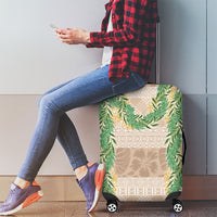 Hawai'i Paniolo Maile Twisted Lei Luggage Cover Almond Brown