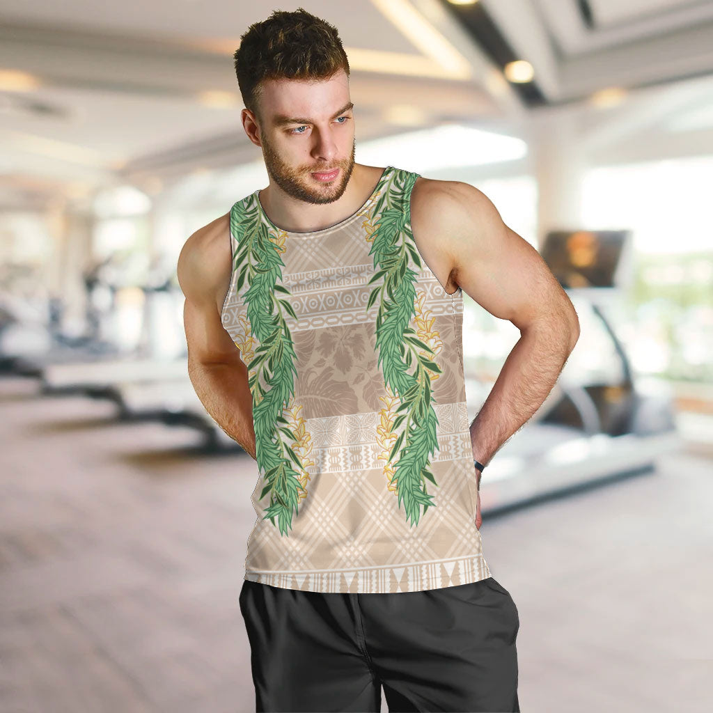 Hawai'i Paniolo Maile Twisted Lei Men Tank Top Almond Brown LT7 Brown - Polynesian Pride