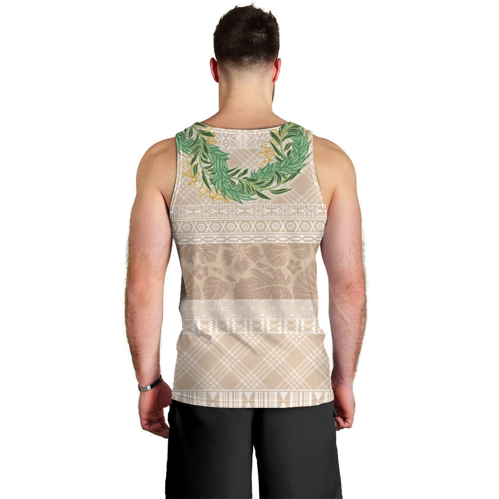 Hawai'i Paniolo Maile Twisted Lei Men Tank Top Almond Brown LT7 - Polynesian Pride