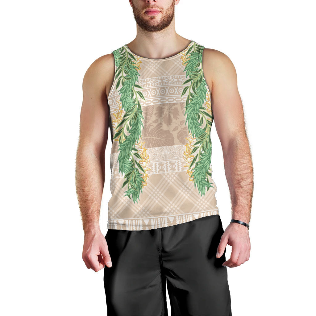 Hawai'i Paniolo Maile Twisted Lei Men Tank Top Almond Brown LT7 - Polynesian Pride