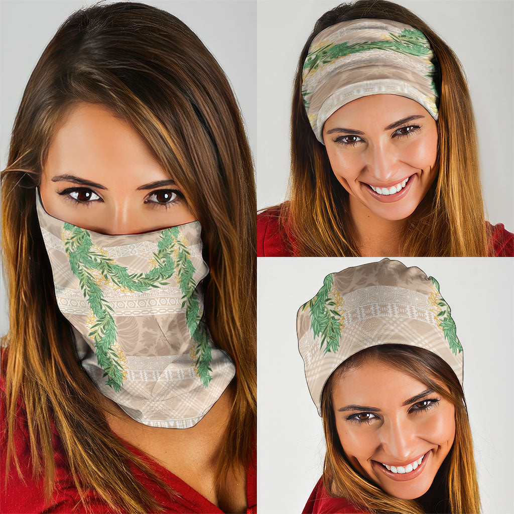 Hawai'i Paniolo Maile Twisted Lei Neck Gaiter Almond Brown
