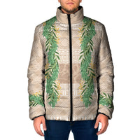 Hawai'i Paniolo Maile Twisted Lei Padded Jacket Almond Brown