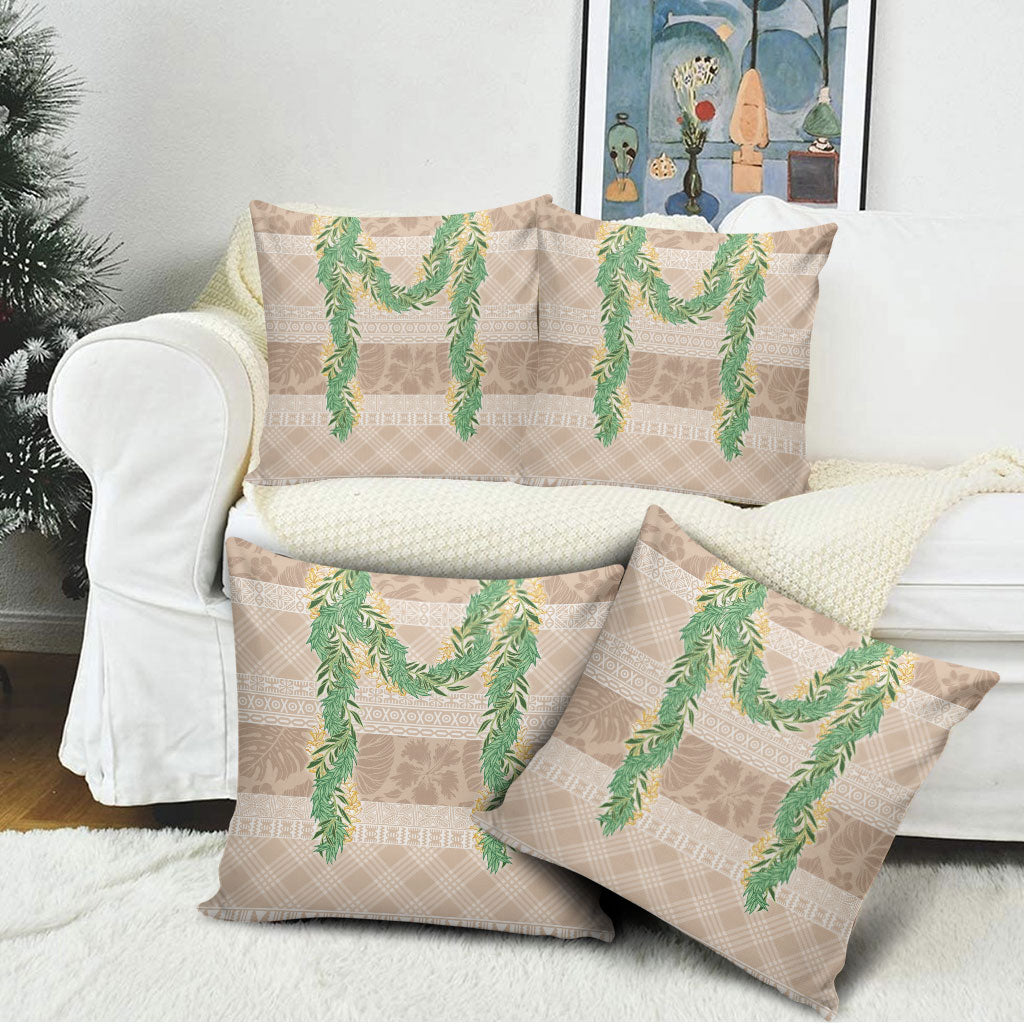 Hawai'i Paniolo Maile Twisted Lei Pillow Cover Almond Brown LT7 - Polynesian Pride