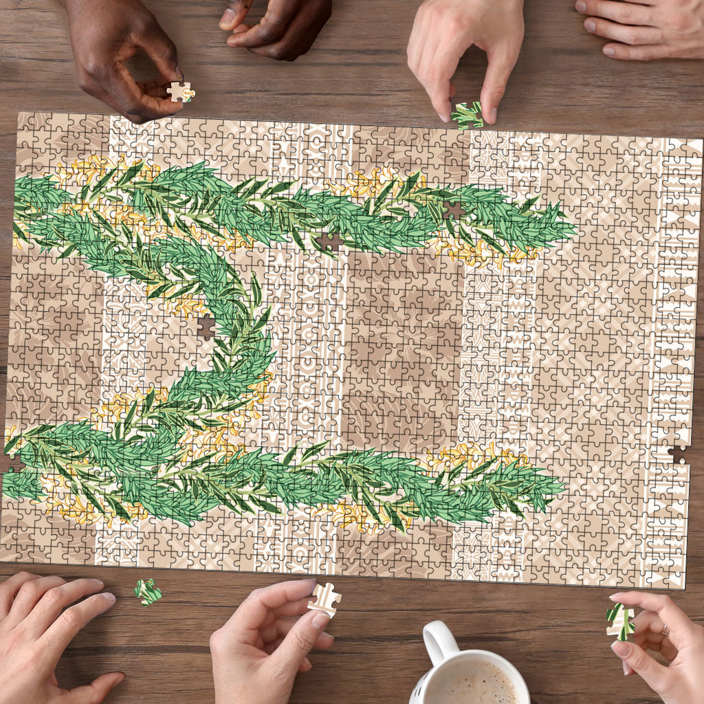 Hawai'i Paniolo Maile Twisted Lei Puzzle Almond Brown
