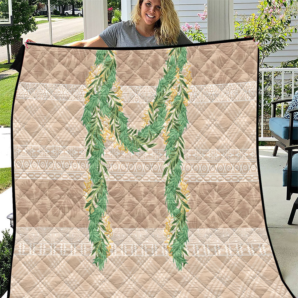 Hawai'i Paniolo Maile Twisted Lei Quilt Almond Brown