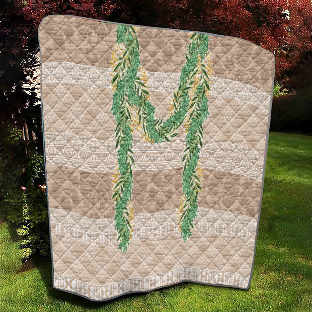 Hawai'i Paniolo Maile Twisted Lei Quilt Almond Brown