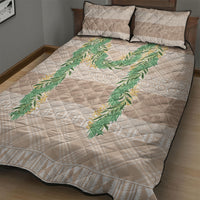 Hawai'i Paniolo Maile Twisted Lei Quilt Bed Set Almond Brown