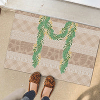 Hawai'i Paniolo Maile Twisted Lei Rubber Doormat Almond Brown