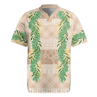 Hawai'i Paniolo Maile Twisted Lei Rugby Jersey Almond Brown LT7 Brown - Polynesian Pride