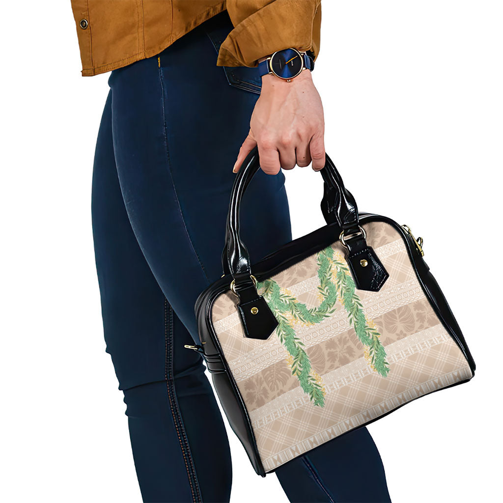 Hawai'i Paniolo Maile Twisted Lei Shoulder Handbag Almond Brown