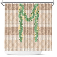 Hawai'i Paniolo Maile Twisted Lei Shower Curtain Almond Brown LT7 Brown - Polynesian Pride