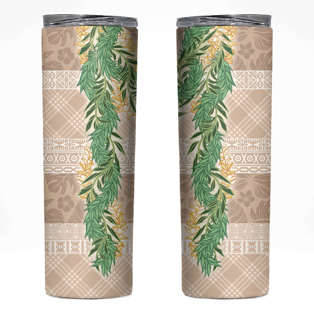 Hawai'i Paniolo Maile Twisted Lei Skinny Tumbler Almond Brown