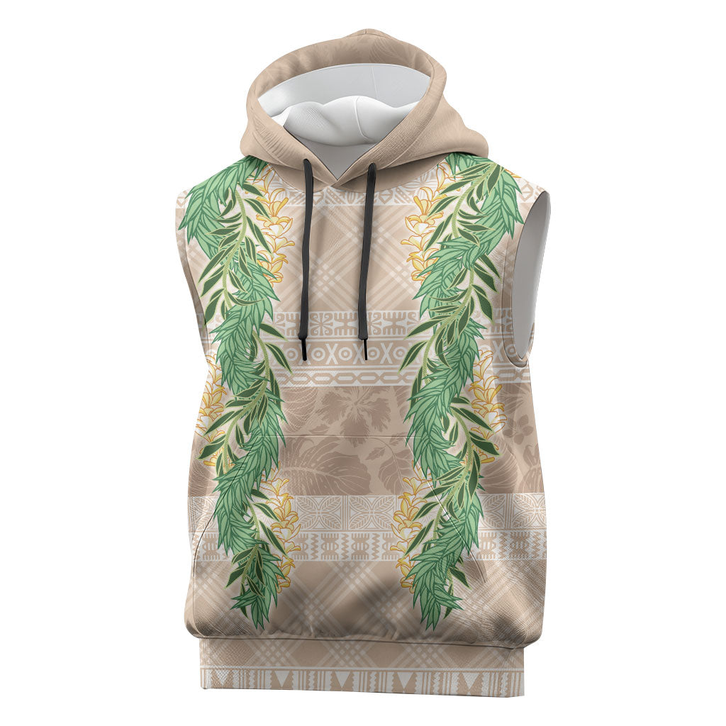 Hawai'i Paniolo Maile Twisted Lei Sleeveless Hoodie Almond Brown
