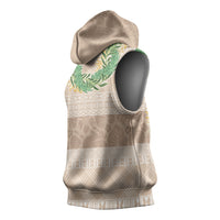 Hawai'i Paniolo Maile Twisted Lei Sleeveless Hoodie Almond Brown
